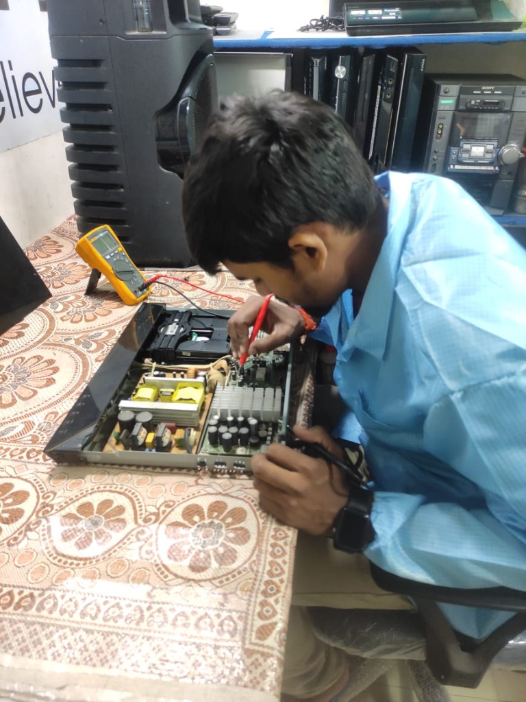 Hands-on circuit board repair work